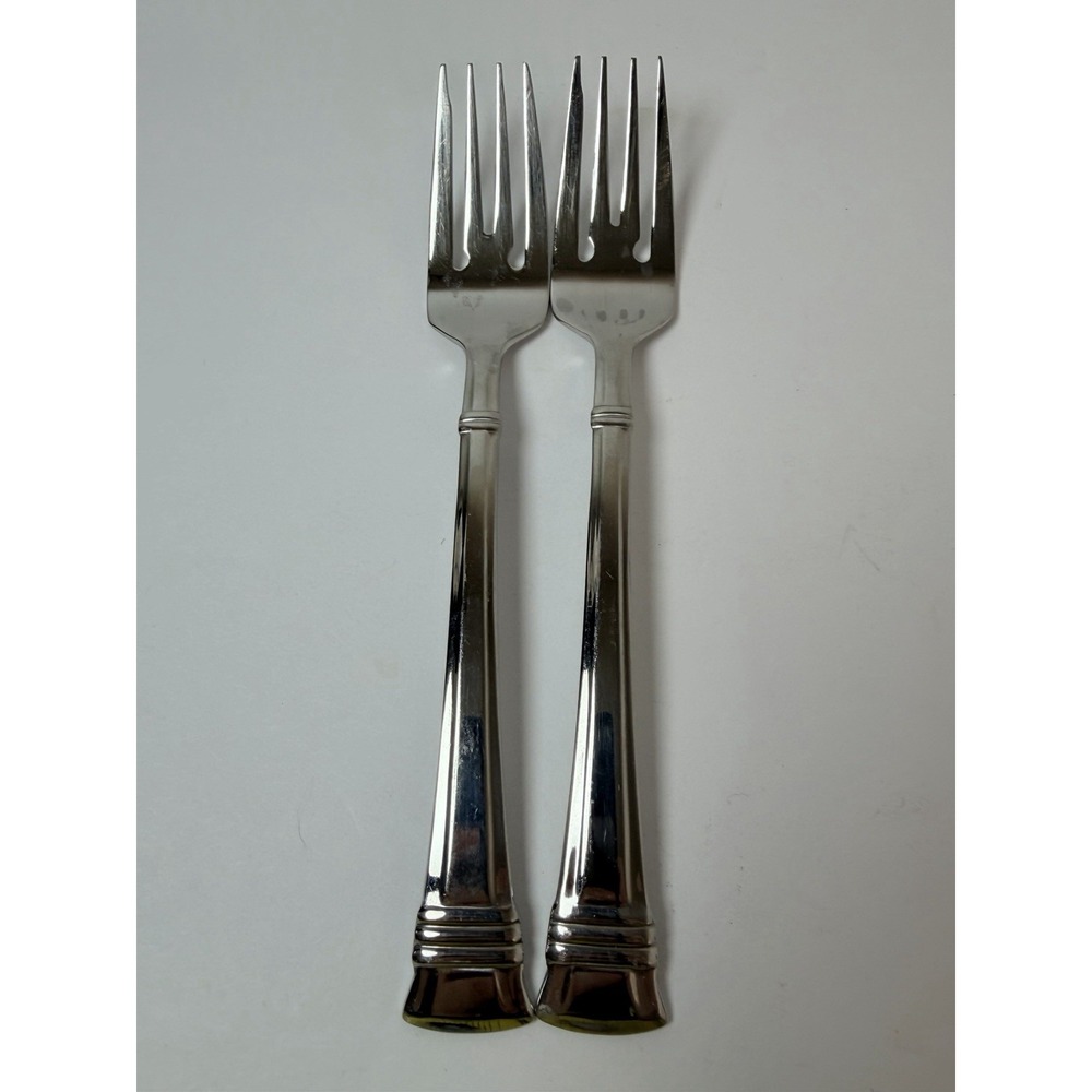 2 Wallace Zenith 18/10 Stainless Steel SALAD FORKS Flatware Glossy